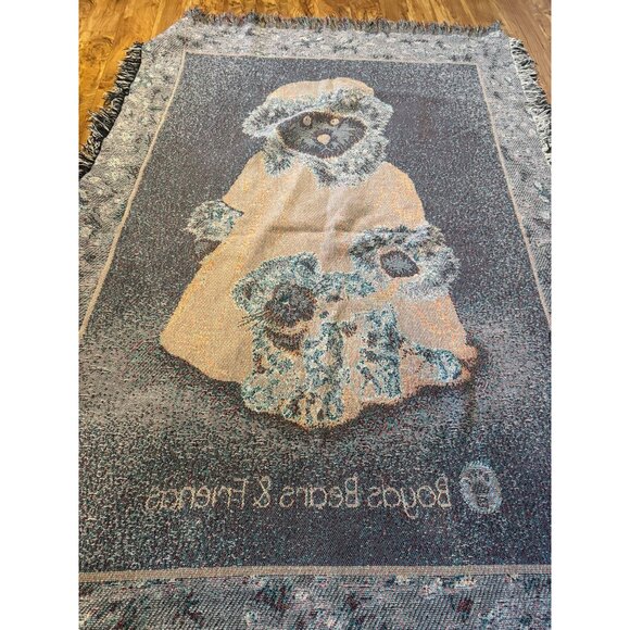 Vintage Boyds Bears & Friends Tapestry Throw Blanket – Leopard Trim – Adorable B - Picture 13 of 16